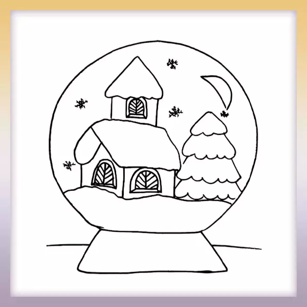 Winter globe - Online coloring page