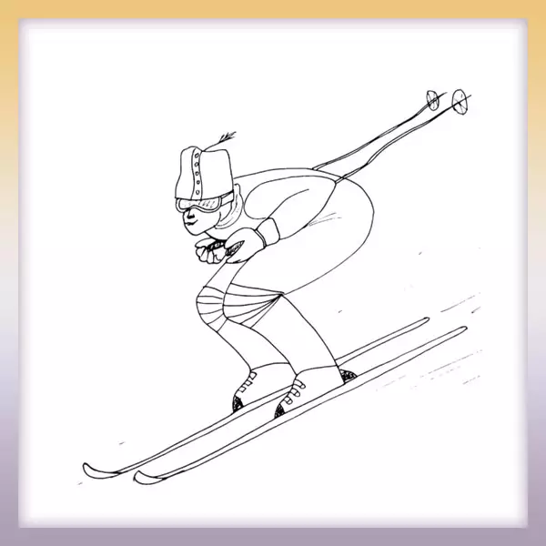 Downhill skier - Online coloring page