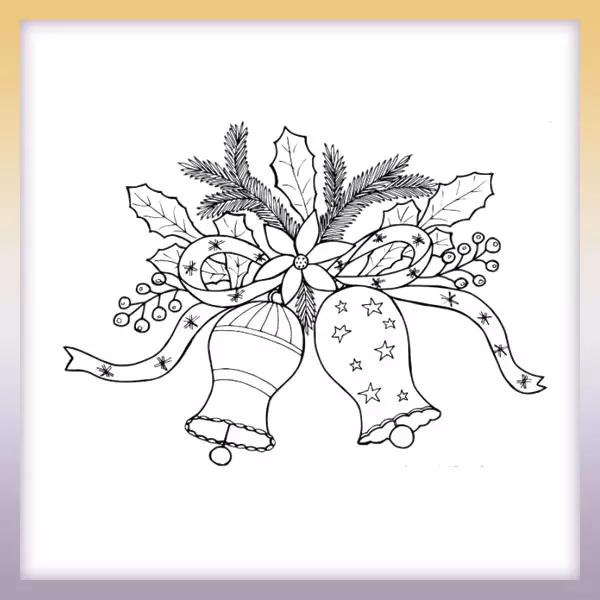 Bells in twigs - Online coloring page