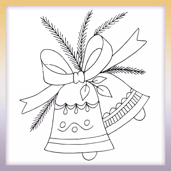 Bells with a bow - Online coloring page
